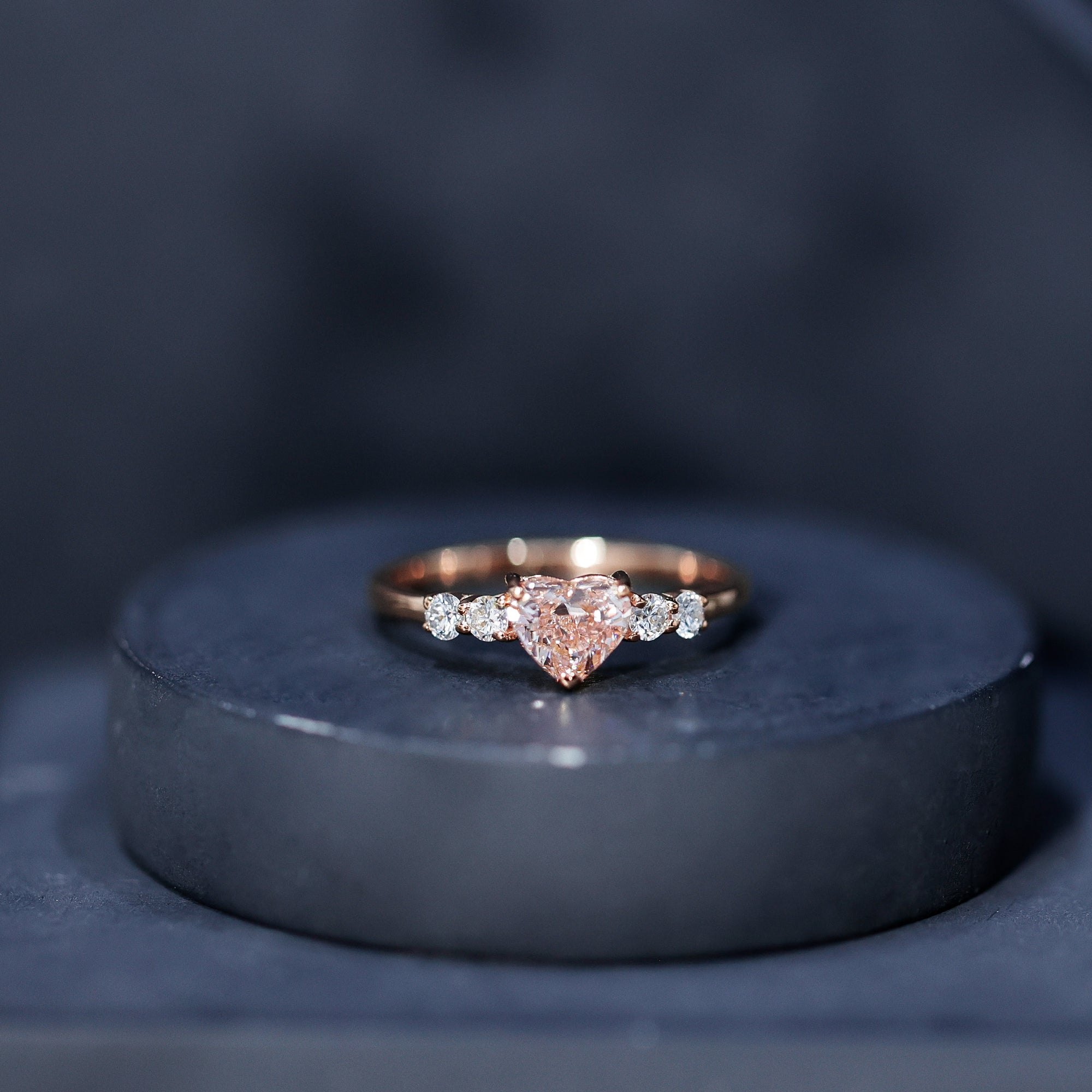IGI Certified 1 Carat Lab Grown Pink and White Diamond Heart Promise Ring for Her