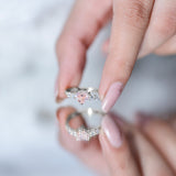 IGI Certified 1 Carat Lab Grown Pink and White Diamond Heart Promise Ring for Her