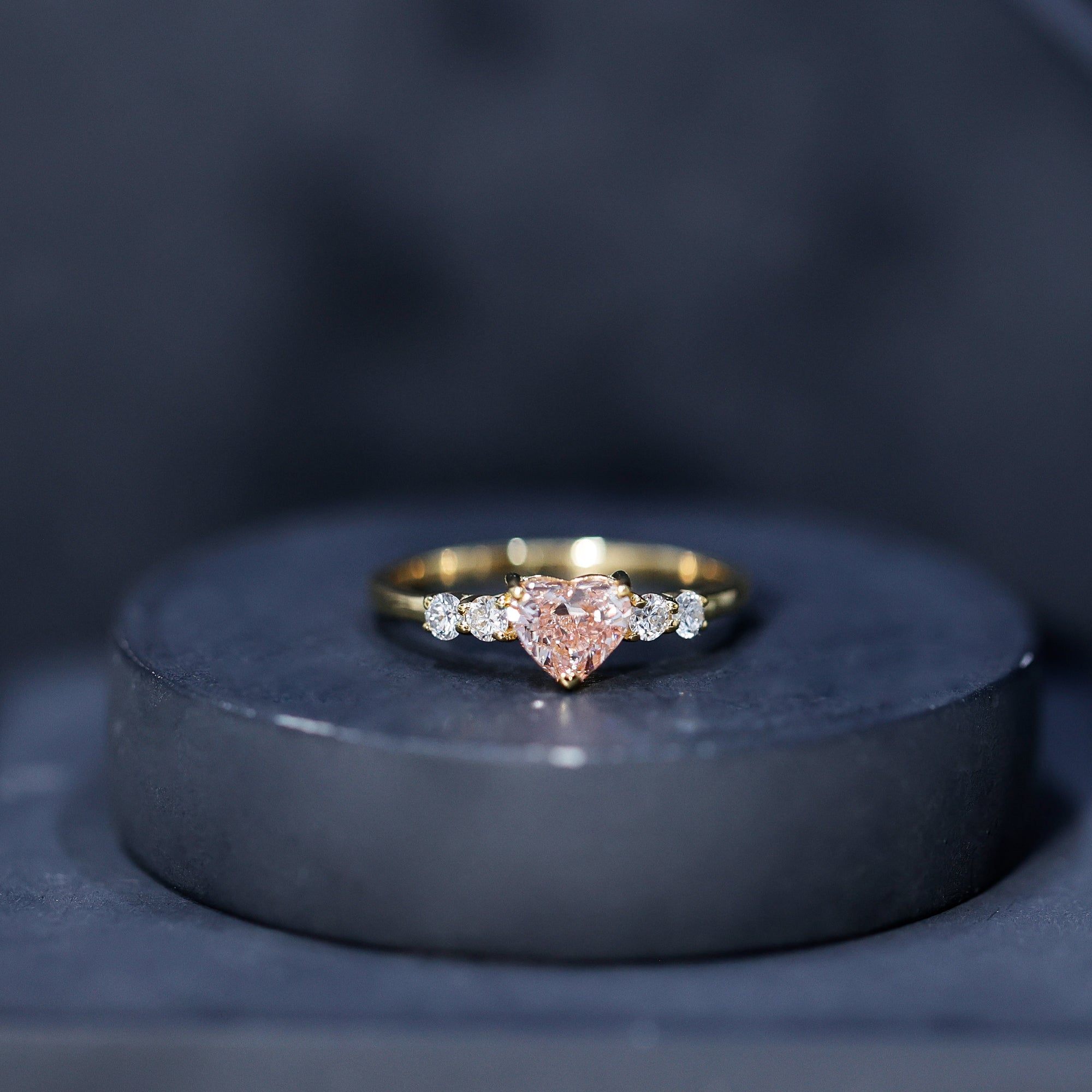 IGI Certified 1 Carat Lab Grown Pink and White Diamond Heart Promise Ring for Her