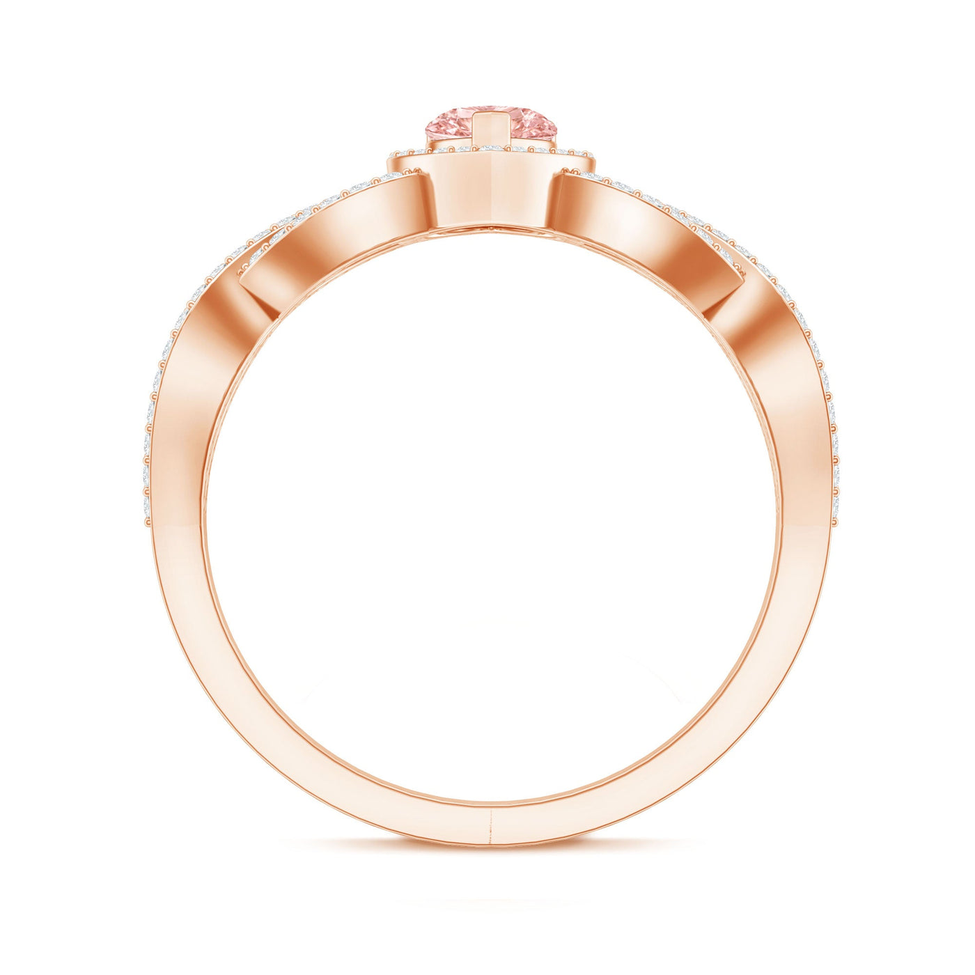IGI Certified 1 Carat Lab Grown Pink and White Diamond Classic Engagement Ring