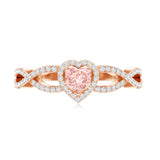 IGI Certified 1 Carat Lab Grown Pink and White Diamond Classic Engagement Ring