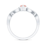 IGI Certified 1 Carat Lab Grown Pink and White Diamond Classic Engagement Ring