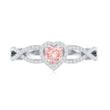 IGI Certified 1 Carat Lab Grown Pink and White Diamond Classic Engagement Ring