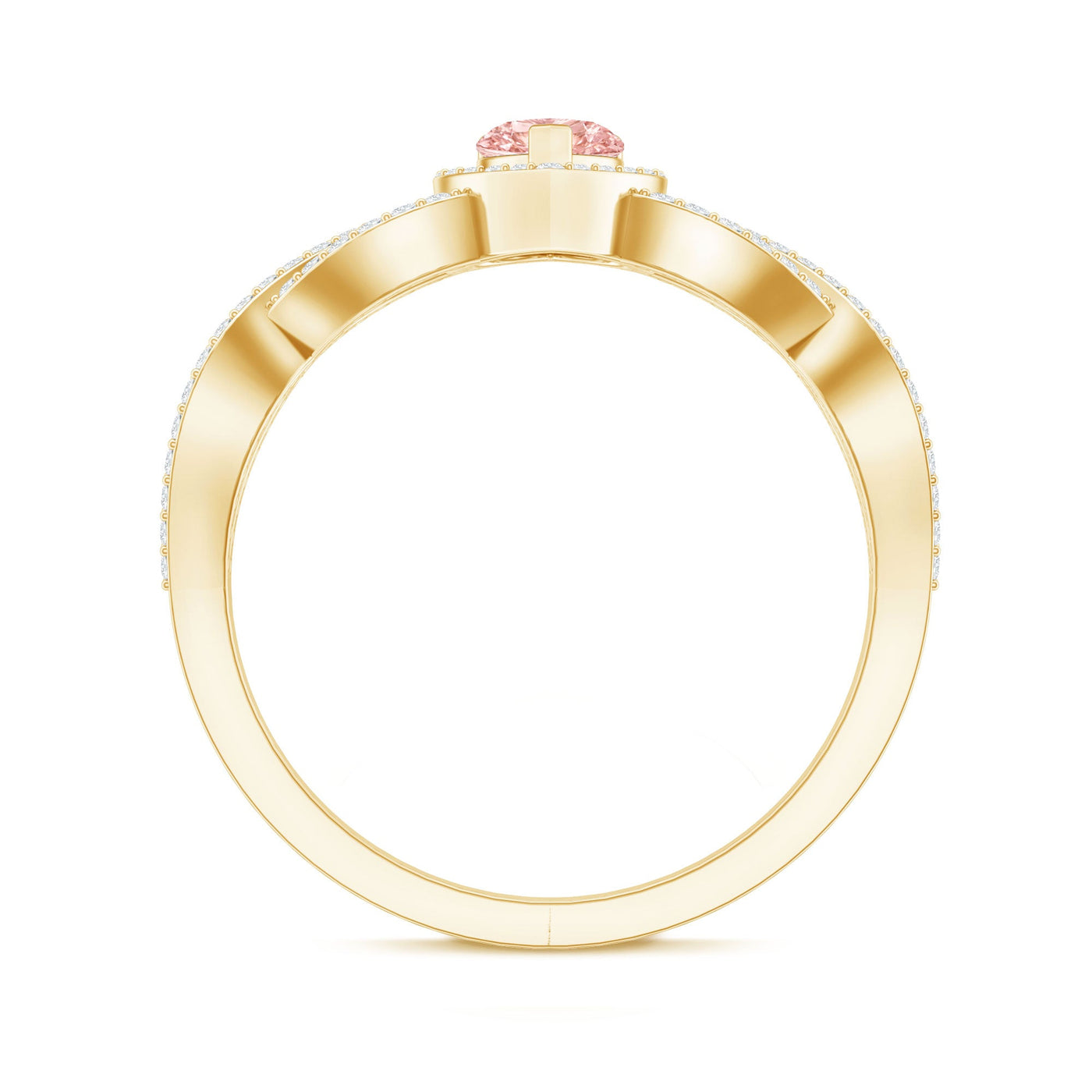 IGI Certified 1 Carat Lab Grown Pink and White Diamond Classic Engagement Ring