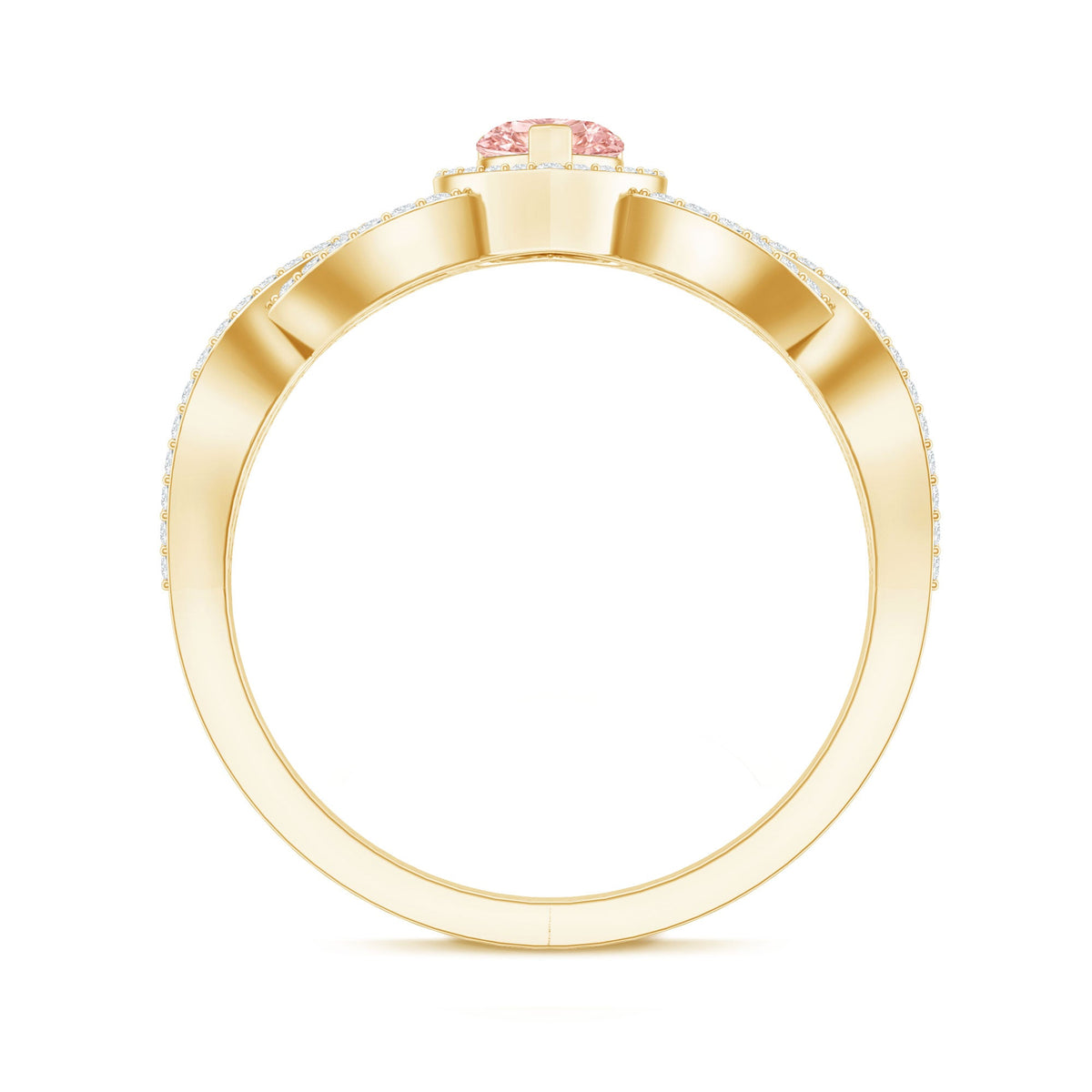 IGI Certified 1 Carat Lab Grown Pink and White Diamond Classic Engagement Ring