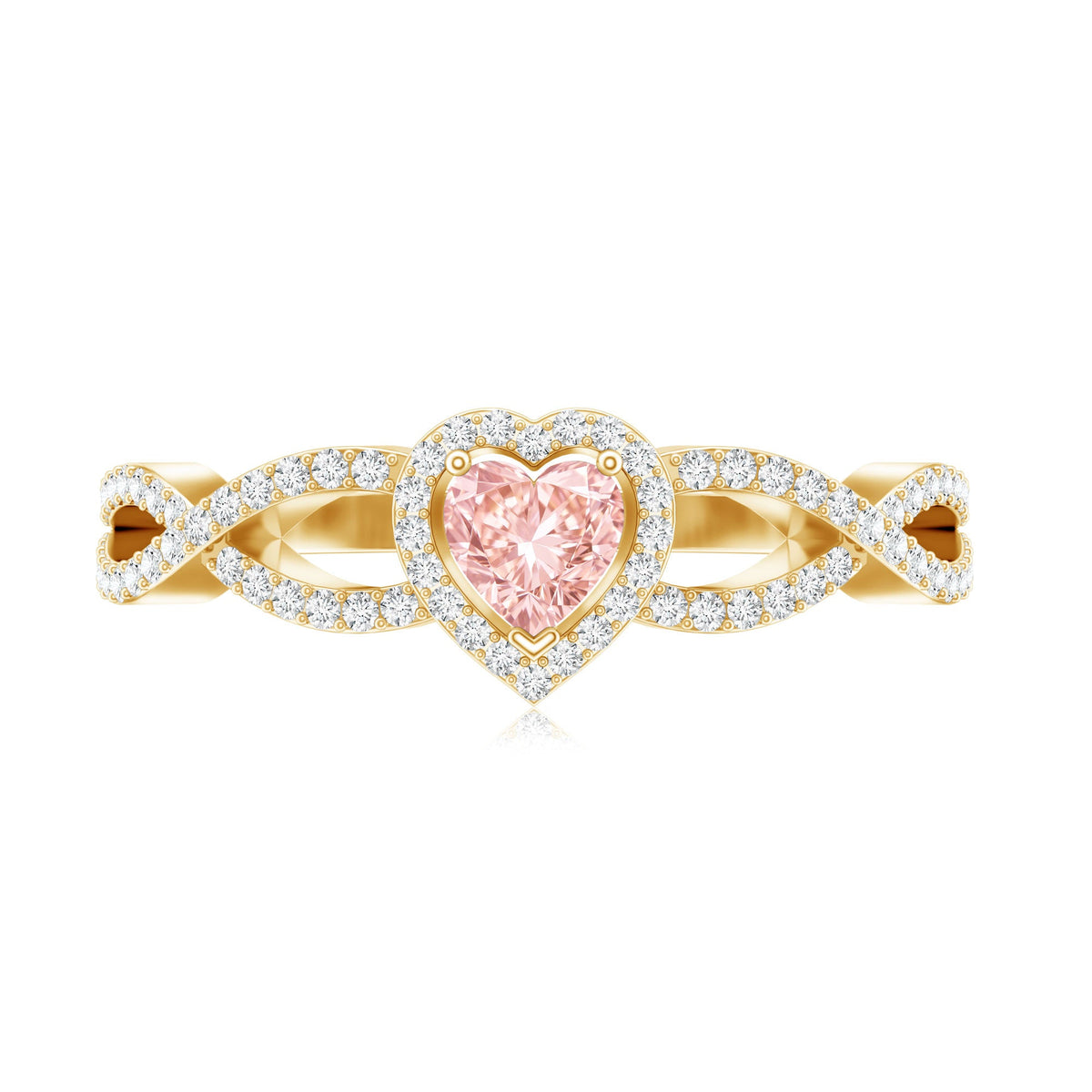 IGI Certified 1 Carat Lab Grown Pink and White Diamond Classic Engagement Ring
