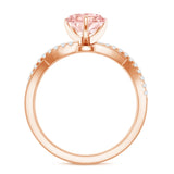 IGI Certified 1 CT Solitaire Lab Grown Pink Diamond Heart Engagement Ring