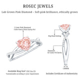 IGI Certified 1 CT Solitaire Lab Grown Pink Diamond Heart Engagement Ring