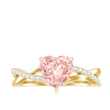 IGI Certified 1 CT Solitaire Lab Grown Pink Diamond Heart Engagement Ring
