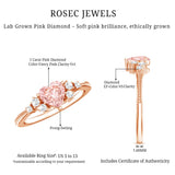1 CT Lab Grown Pink and White Diamond Heart Engagement Ring IGI Certified