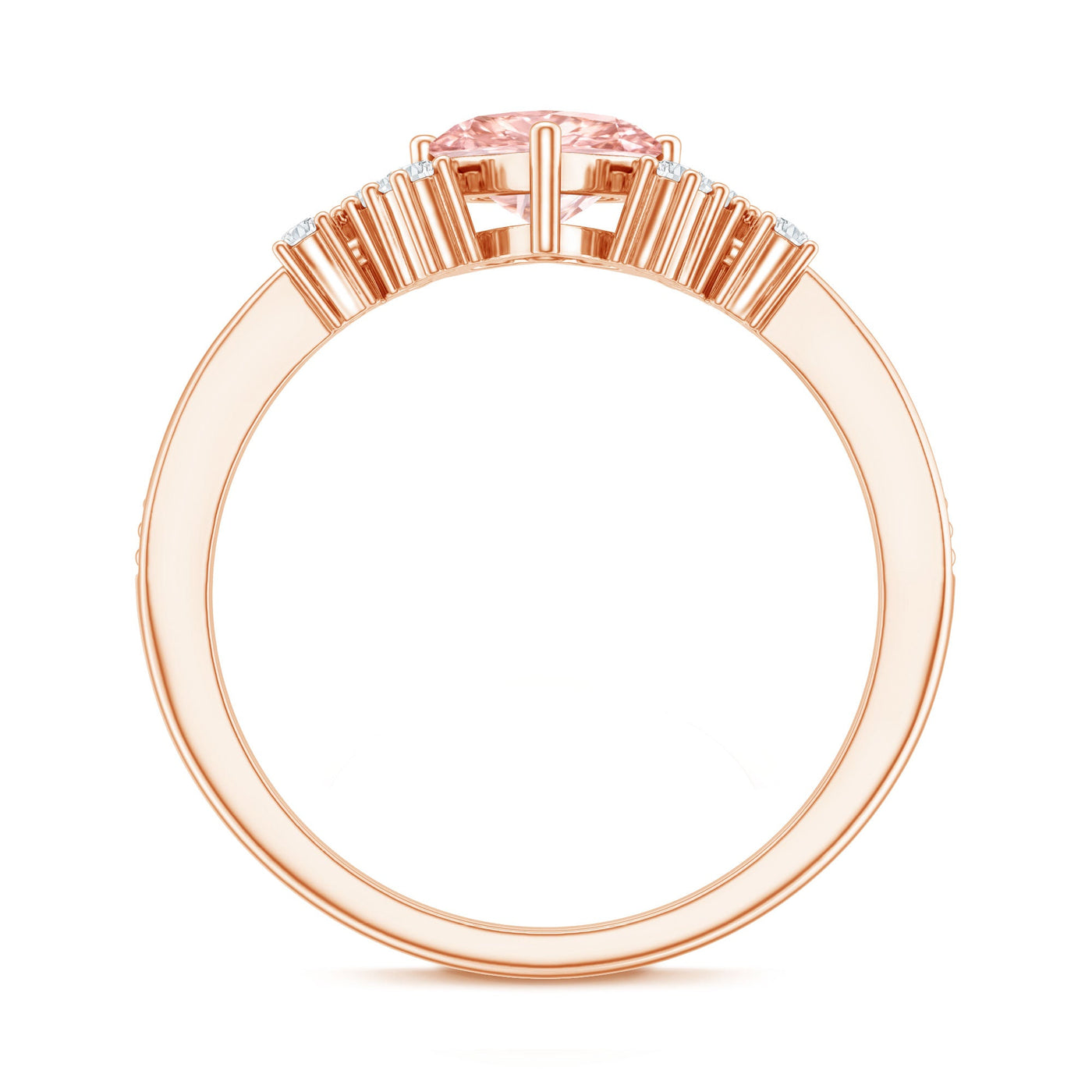 1 CT Lab Grown Pink and White Diamond Heart Engagement Ring IGI Certified
