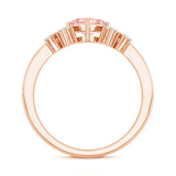 1 CT Lab Grown Pink and White Diamond Heart Engagement Ring IGI Certified