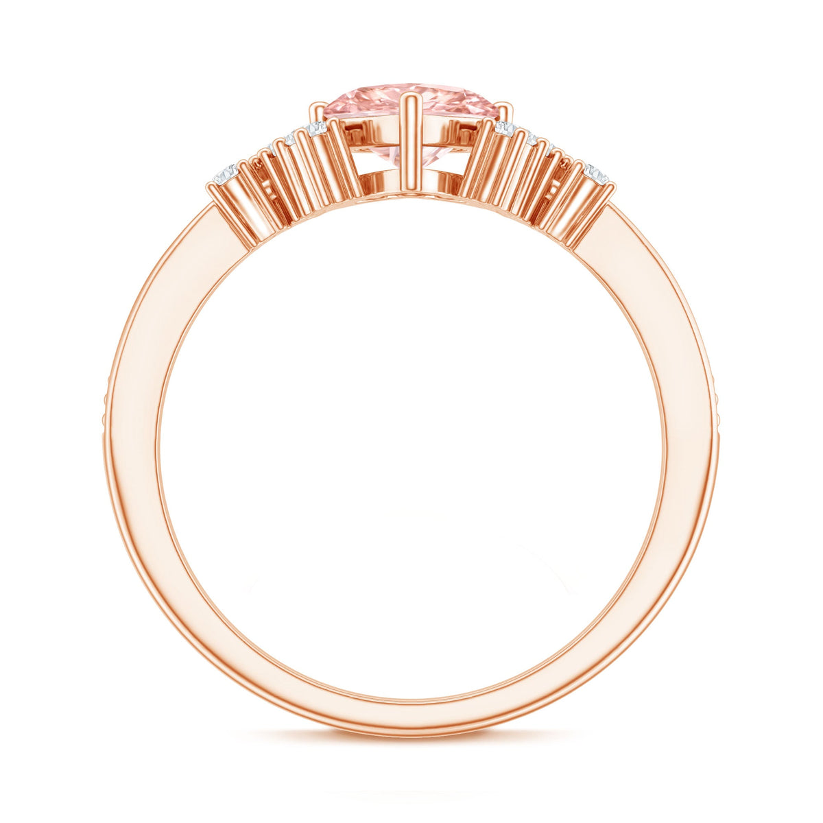1 CT Lab Grown Pink and White Diamond Heart Engagement Ring IGI Certified