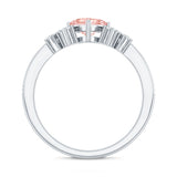 1 CT Lab Grown Pink and White Diamond Heart Engagement Ring IGI Certified