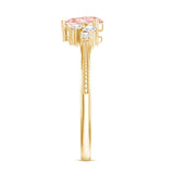 1 CT Lab Grown Pink and White Diamond Heart Engagement Ring IGI Certified