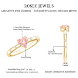 IGI Certified Solitaire Lab Grown Pink Diamond Engagement Ring for Women
