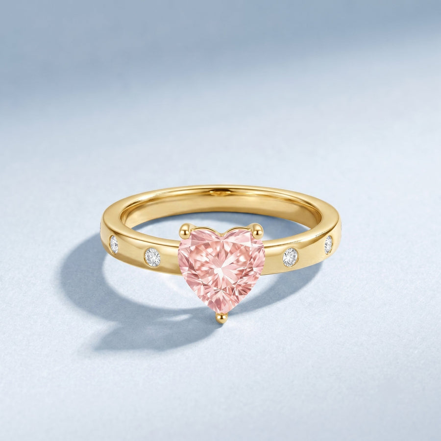 IGI Certified Solitaire Lab Grown Pink Diamond Engagement Ring for Women