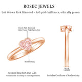 Bezel Set Lab Grown Pink Diamond Solitaire Promise Ring with IGI Certificate