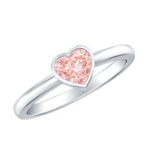 Bezel Set Lab Grown Pink Diamond Solitaire Promise Ring with IGI Certificate