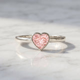 Bezel Set Lab Grown Pink Diamond Solitaire Promise Ring with IGI Certificate