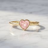 Bezel Set Lab Grown Pink Diamond Solitaire Promise Ring with IGI Certificate