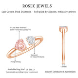 Heart Shape Lab Grown Pink White Diamond Toi Et Moi Promise Ring with IGI Certificate