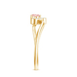 IGI Certified Lab Grown Pink Diamond Heart Promise Ring with Twisted Band