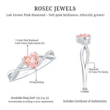 IGI Certified 1 CT Heart Shaped Lab Grown Pink Diamond Infinity Engagement Ring
