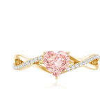 IGI Certified 1 CT Heart Shaped Lab Grown Pink Diamond Infinity Engagement Ring
