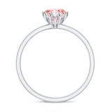 IGI Certified 1 CT Lab Grown Pink Diamond Solitaire Engagement Ring in Lotus Basket Setting