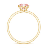 IGI Certified 1 CT Lab Grown Pink Diamond Solitaire Engagement Ring in Lotus Basket Setting