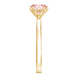 IGI Certified 1 CT Lab Grown Pink Diamond Solitaire Engagement Ring in Lotus Basket Setting