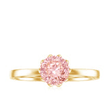 IGI Certified 1 CT Lab Grown Pink Diamond Solitaire Engagement Ring in Lotus Basket Setting