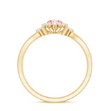 Lab Grown Pink and White Diamond Flower Engagement Ring IGI Certified