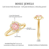 Vintage Inspired Lab Grown Pink Diamond Engagement Ring with IGI Certificate