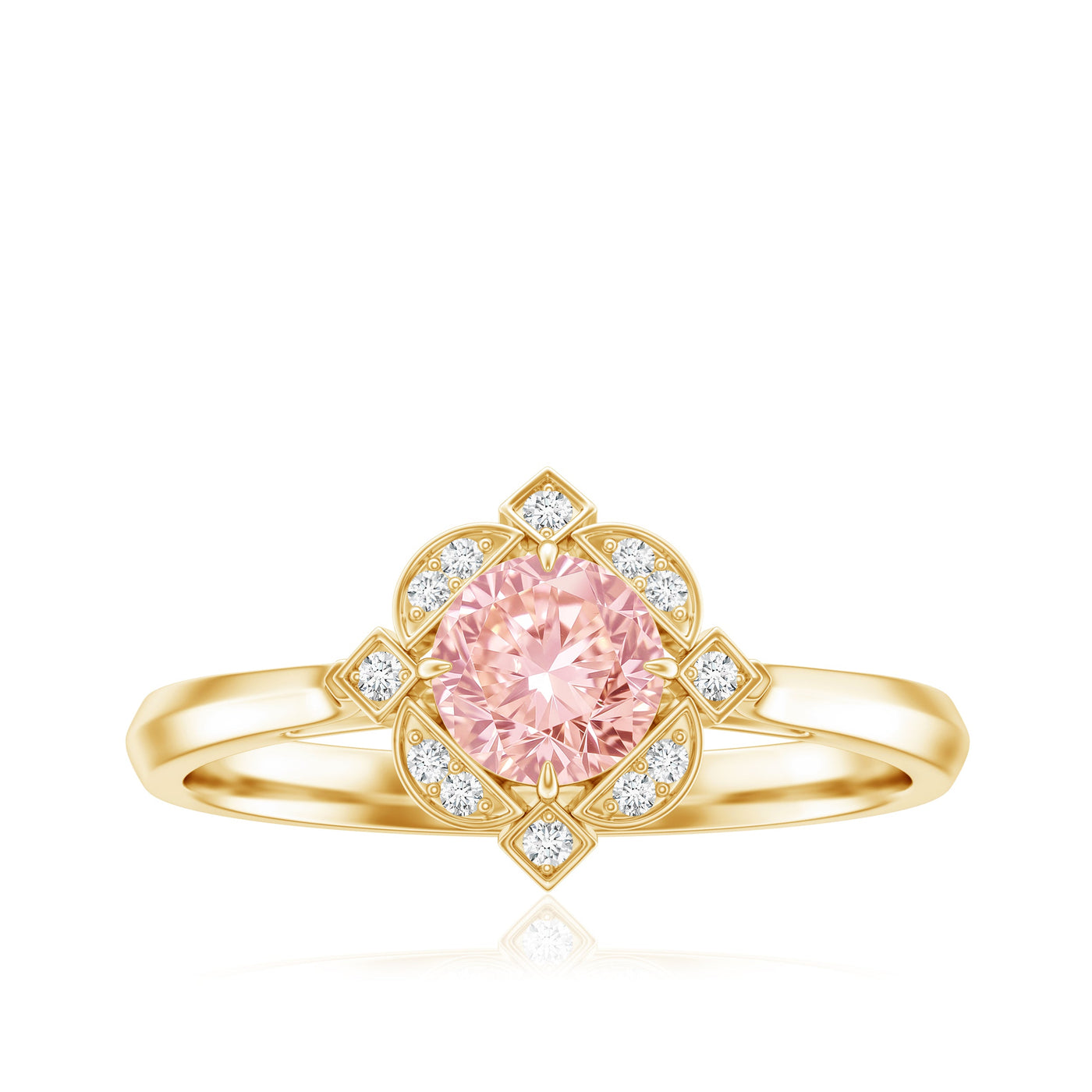 Vintage Inspired Lab Grown Pink Diamond Engagement Ring with IGI Certificate