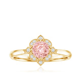 Vintage Inspired Lab Grown Pink Diamond Engagement Ring with IGI Certificate