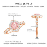 IGI Certified Lab Grown Pink White Diamond Designer Engagement Ring