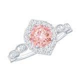 IGI Certified Lab Grown Pink White Diamond Designer Engagement Ring