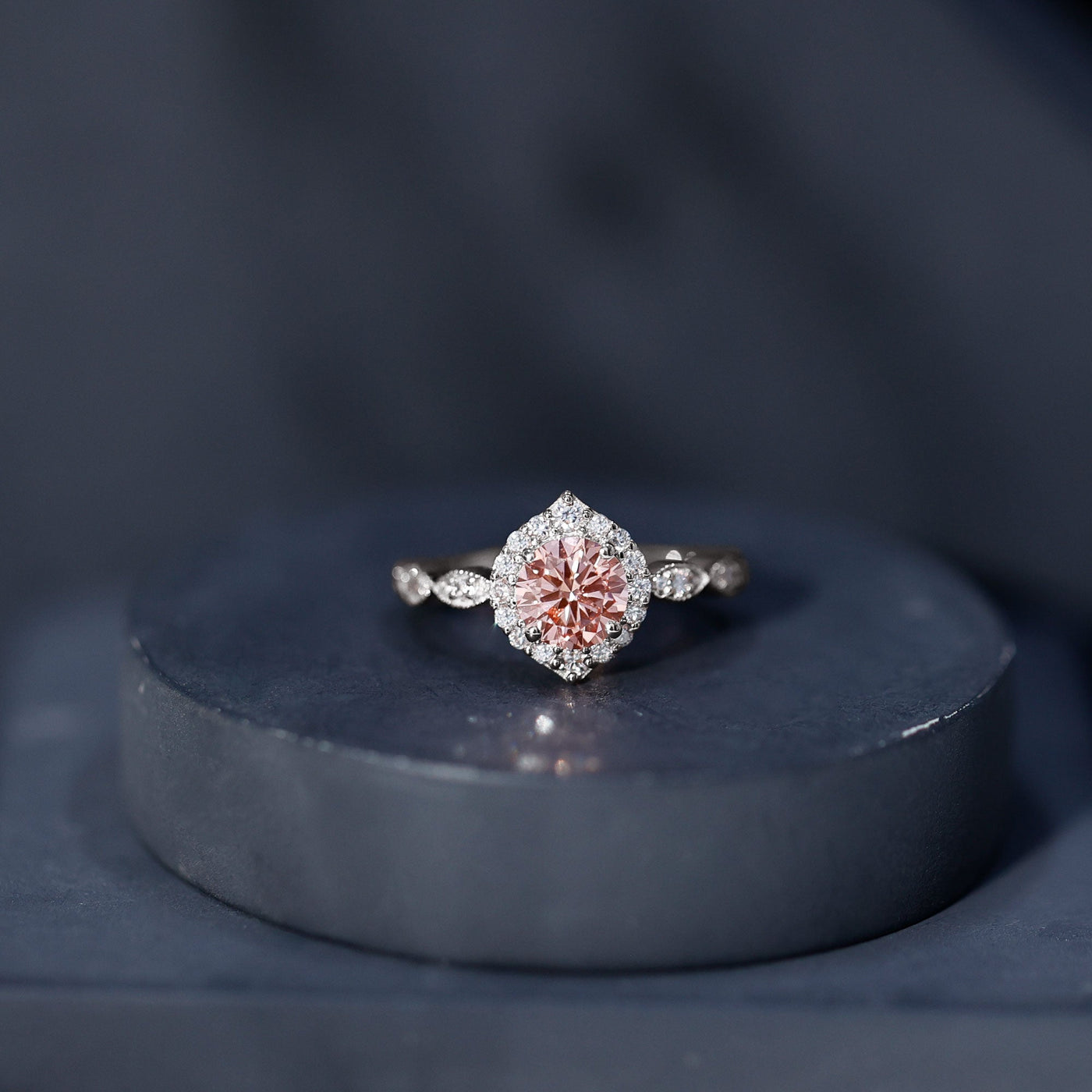 IGI Certified Lab Grown Pink White Diamond Designer Engagement Ring