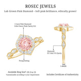IGI Certified Lab Grown Pink White Diamond Designer Engagement Ring
