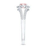 IGI Certified 1 CT Pink Lab Grown Diamond Halo Engagement Ring