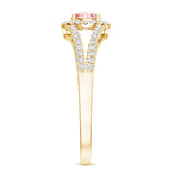 IGI Certified 1 CT Pink Lab Grown Diamond Halo Engagement Ring