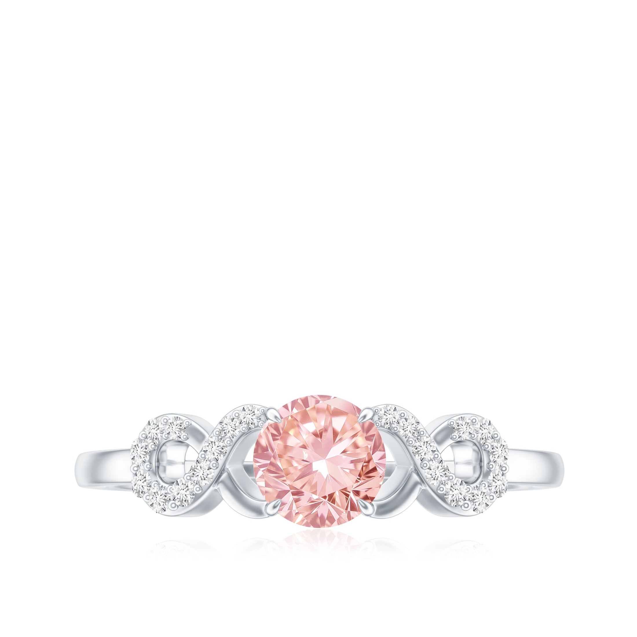 IGI Certified Lab Grown Pink Diamond Infinity Engagement Ring