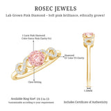 IGI Certified Lab Grown Pink Diamond Infinity Engagement Ring