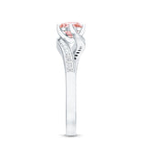 Lab Grown Pink Diamond Bypass Engagement Ring with IGI Certificate