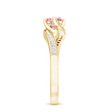 Lab Grown Pink Diamond Bypass Engagement Ring with IGI Certificate