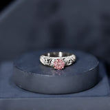 Lab Grown Pink Diamond Vintage Inspired Engagement Ring IGI Certified