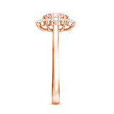 IGI Certified 1 CT Lab Grown Pink and White Diamond Halo Engagement Ring