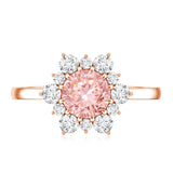 IGI Certified 1 CT Lab Grown Pink and White Diamond Halo Engagement Ring